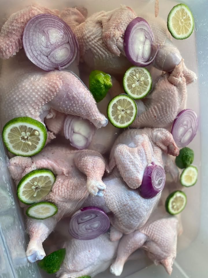 Garnished chickens prepared at Kaptai Farms